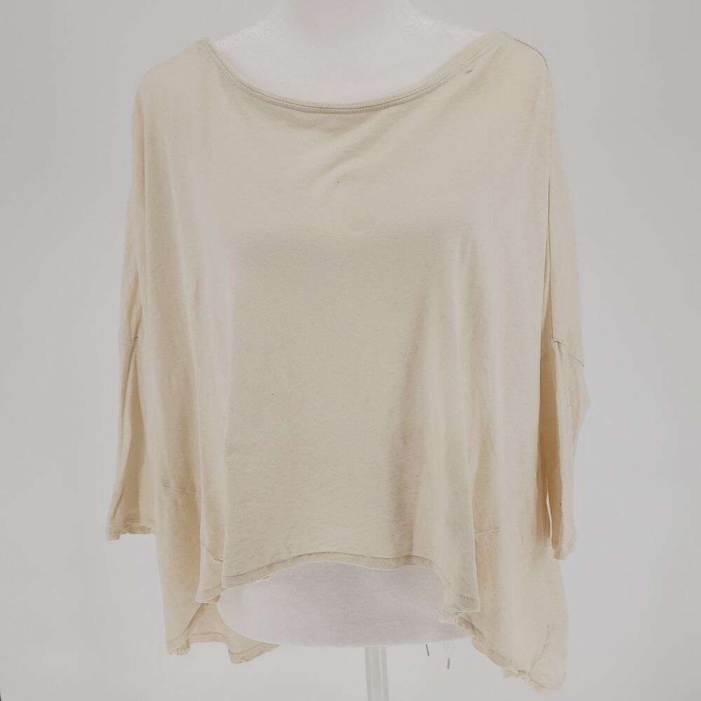 Cream Long sleeve knit top with Open back (M)